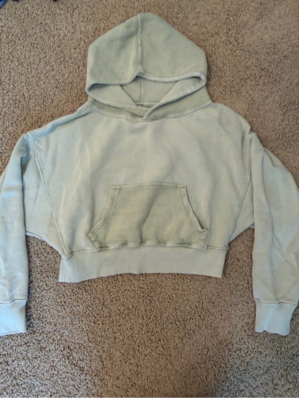 Free People Cropped Sage Green Hoodie - Women's Sweaters